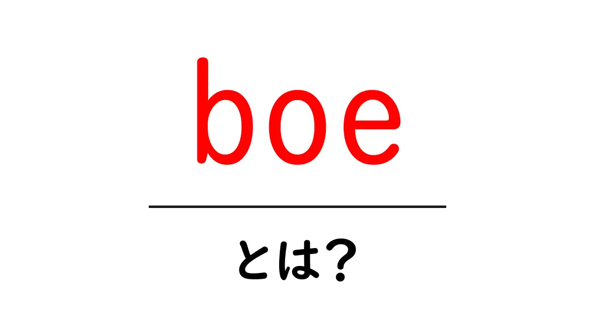 boeとは?初心者が知る基本と使い方ガイド共起語・同意語・対義語も併せて解説!