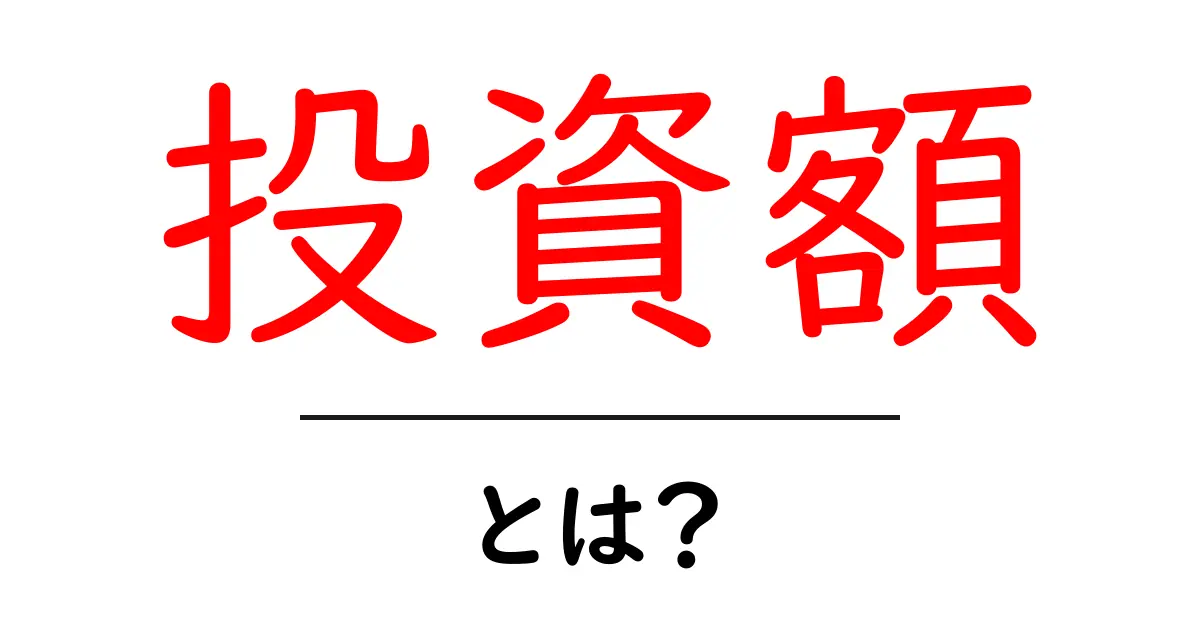 投資額・とは？初心者にも分かる基本と使い方ガイド共起語・同意語・対義語も併せて解説！