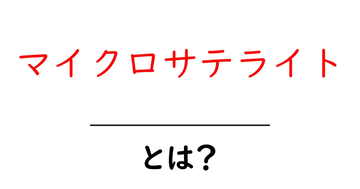 マイクロサテライト・とは？初心者にもわかる基礎解説共起語・同意語・対義語も併せて解説！