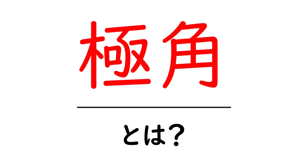 極角・とは？初心者向けにやさしく解説する基本ガイド共起語・同意語・対義語も併せて解説！