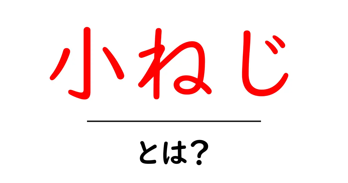 小ねじ・とは？初心者が知っておくべき基礎知識と選び方のポイント共起語・同意語・対義語も併せて解説！