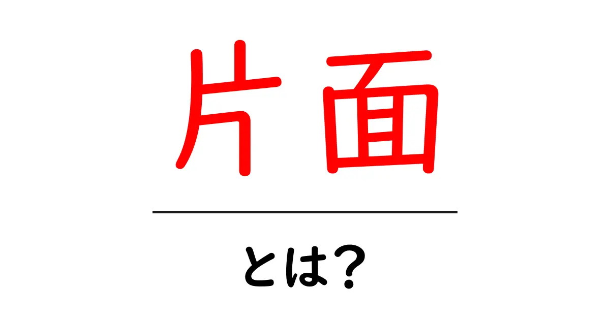 片面とは？初心者にも分かる意味と使い方を徹底解説共起語・同意語・対義語も併せて解説！