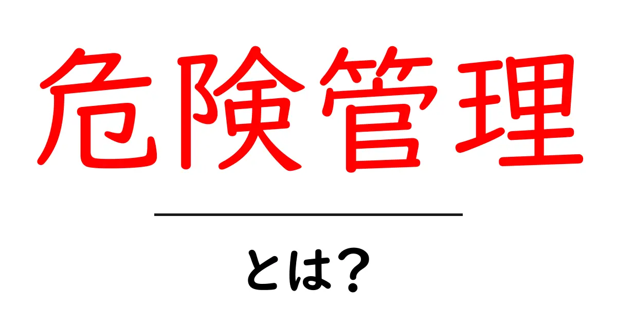 危険管理・とは？初心者にも分かる基本ガイド共起語・同意語・対義語も併せて解説！