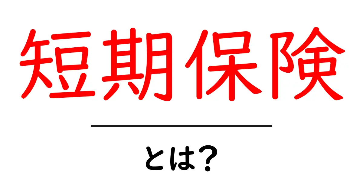 短期保険とは?初心者が押さえる基本と活用事例を徹底解説共起語・同意語・対義語も併せて解説!