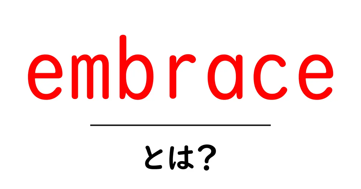embraceとは？ 英語の意味と使い方をやさしく解説共起語・同意語・対義語も併せて解説！