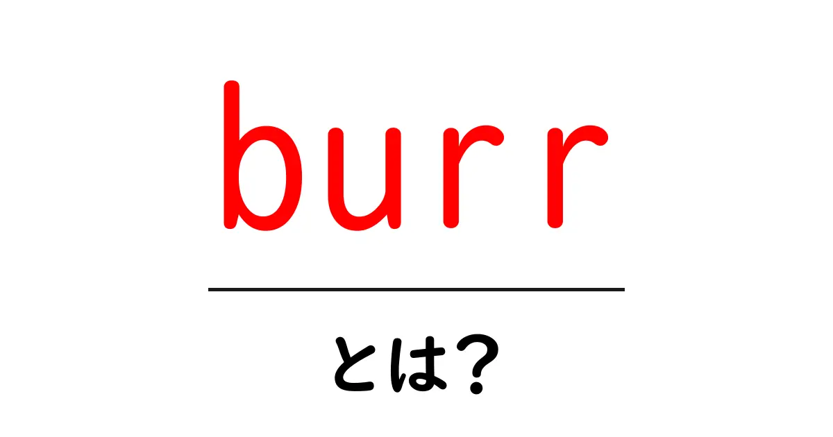 burr とは？意味と使い方を詳しく解説します共起語・同意語・対義語も併せて解説！