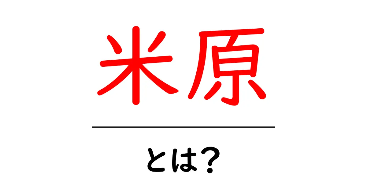 米原・とは？初心者向けガイドで学ぶ米原の意味と使い方共起語・同意語・対義語も併せて解説！