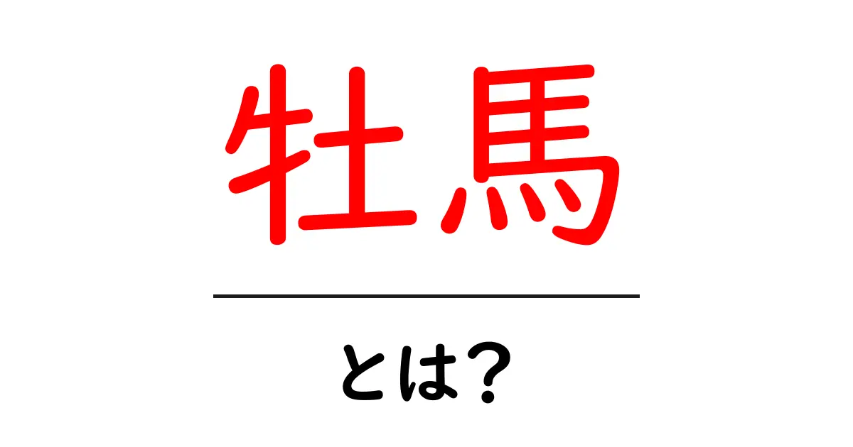 牡馬とは？初心者にもわかる基本と特徴を徹底解説共起語・同意語・対義語も併せて解説！