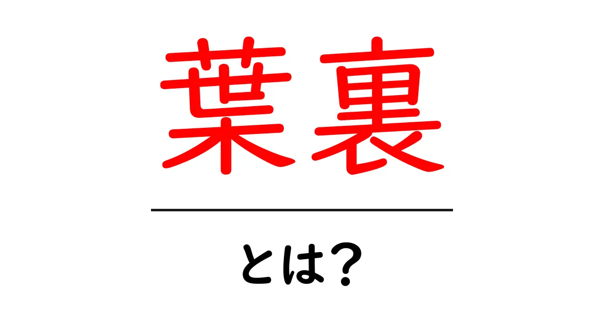 葉裏とは？初心者にもわかる葉裏の基礎知識と観察ポイント共起語・同意語・対義語も併せて解説！