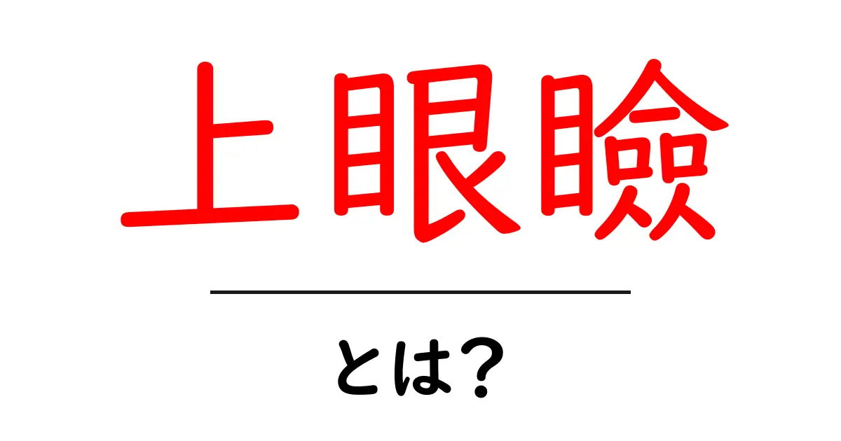 上眼瞼とは？初心者向け解説：目元ケアと美容の基礎を学ぶ共起語・同意語・対義語も併せて解説！