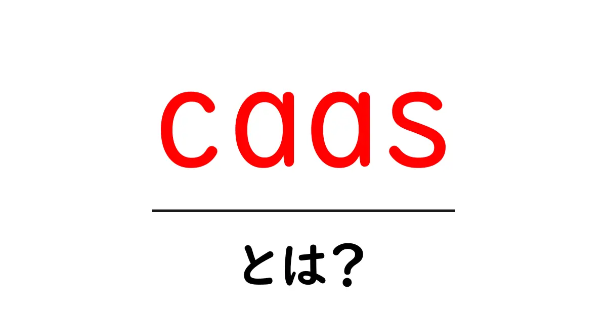 caas とは？初心者にもわかる基本解説と使い方共起語・同意語・対義語も併せて解説！