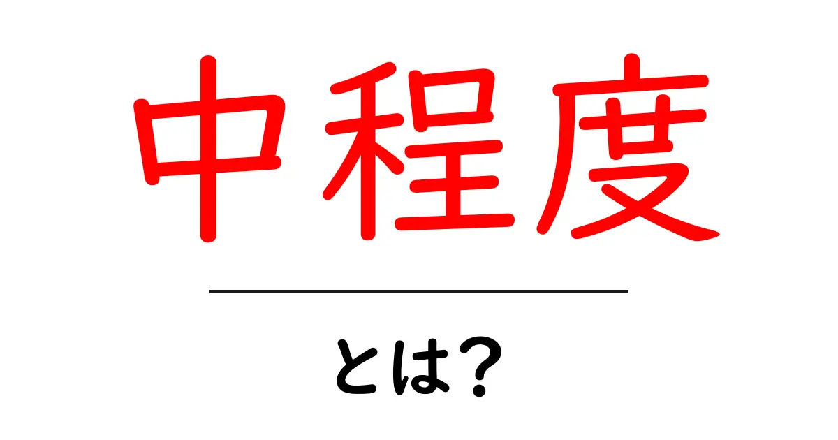 中程度・とは？初心者にもわかる意味と使い方ガイド共起語・同意語・対義語も併せて解説！