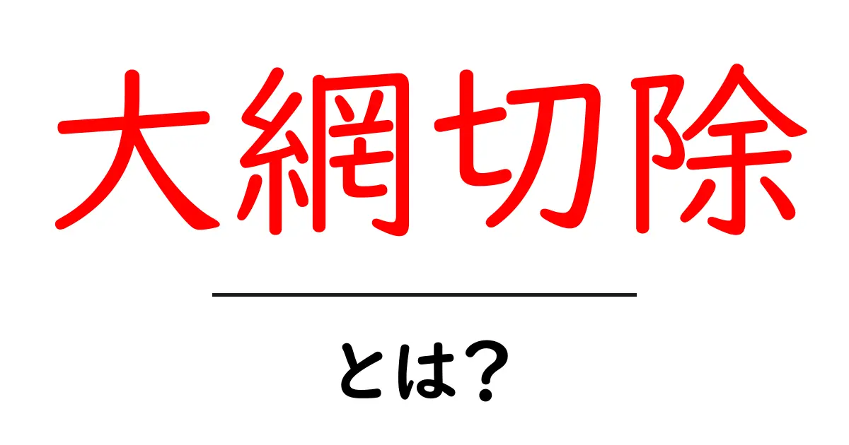 大網切除・とは？手術の意味と初心者にもわかる解説共起語・同意語・対義語も併せて解説！