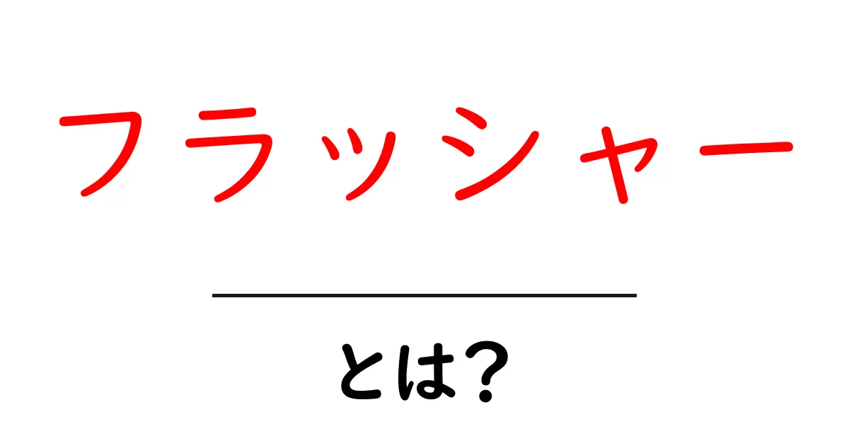 フラッシャー・とは？初心者が知っておくべき基本と実用ポイント共起語・同意語・対義語も併せて解説！