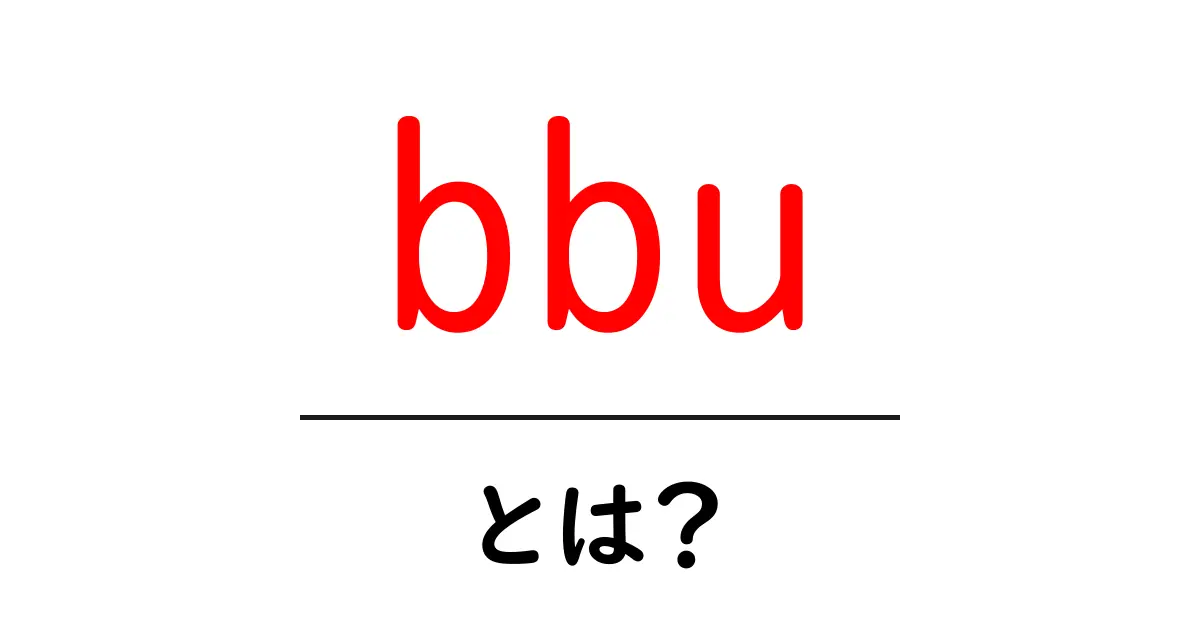 bbuとは？初心者にも分かる基礎解説ガイド共起語・同意語・対義語も併せて解説！