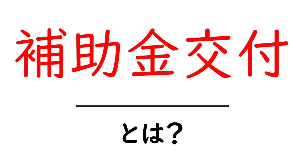補助金交付とは？初心者にもわかる基礎と申請のコツ共起語・同意語・対義語も併せて解説！