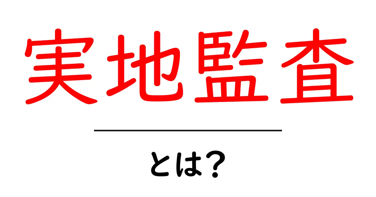実地監査・とは?初心者にもわかる基本ガイド共起語・同意語・対義語も併せて解説!