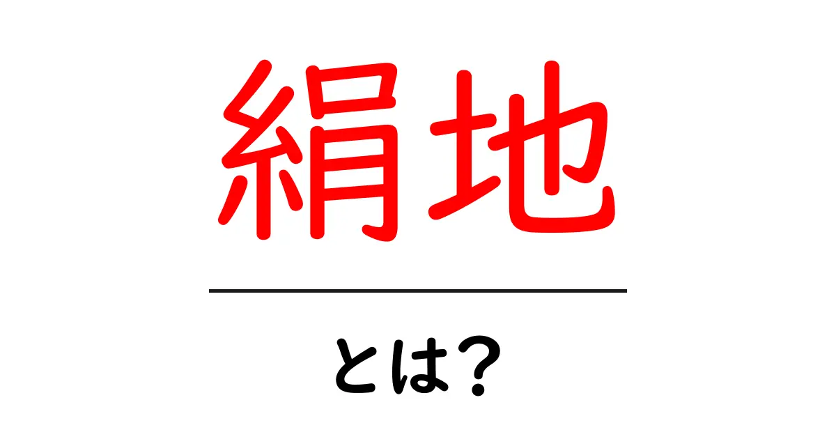 絹地・とは?初心者が知る絹地の基本と使い方共起語・同意語・対義語も併せて解説!