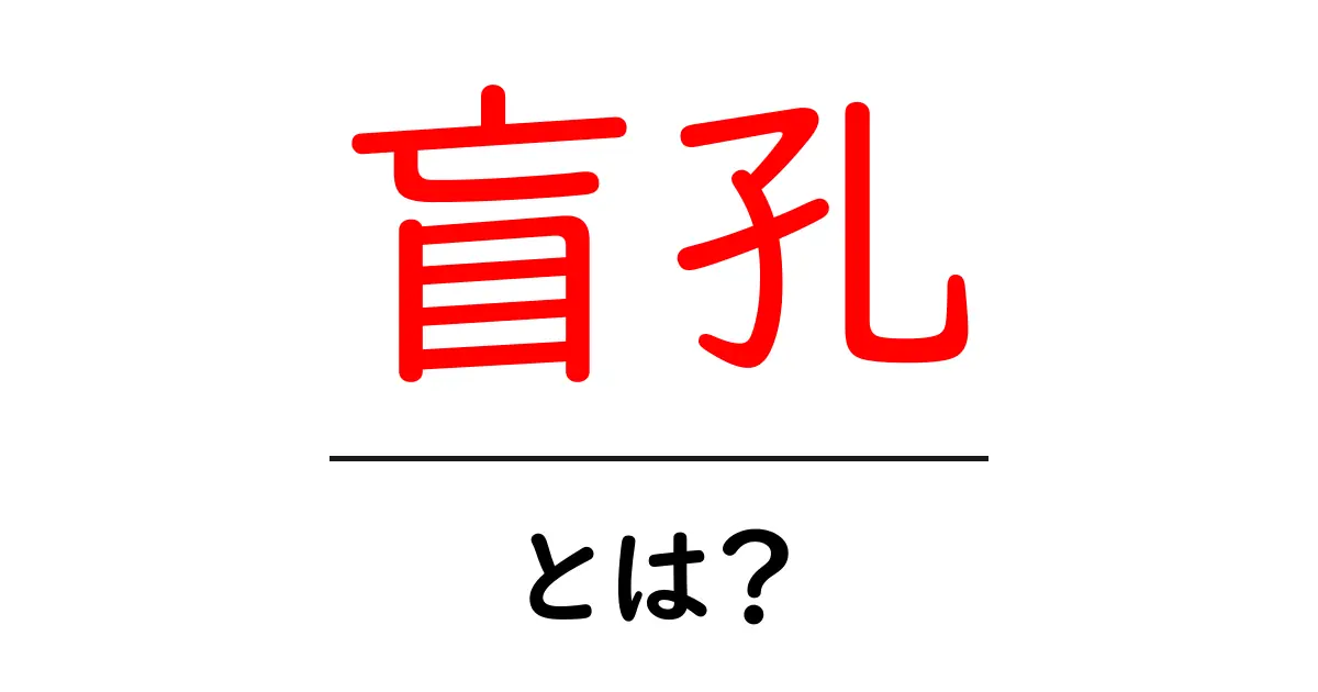 盲孔・とは？初心者にもわかる基本と実例共起語・同意語・対義語も併せて解説！