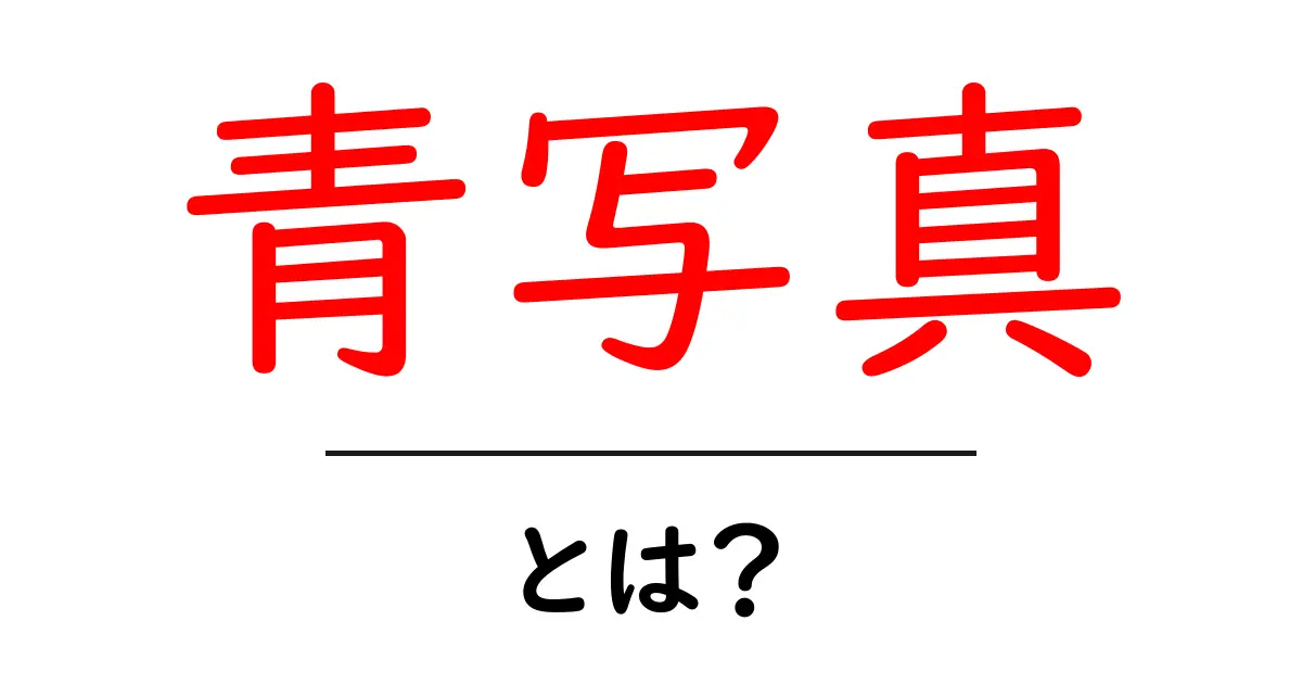 青写真・とは？初心者向けガイド：意味と使い方共起語・同意語・対義語も併せて解説！