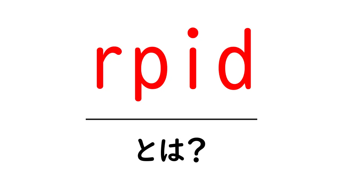rpidとは？初心者にもわかる基本と使い方ガイド共起語・同意語・対義語も併せて解説！