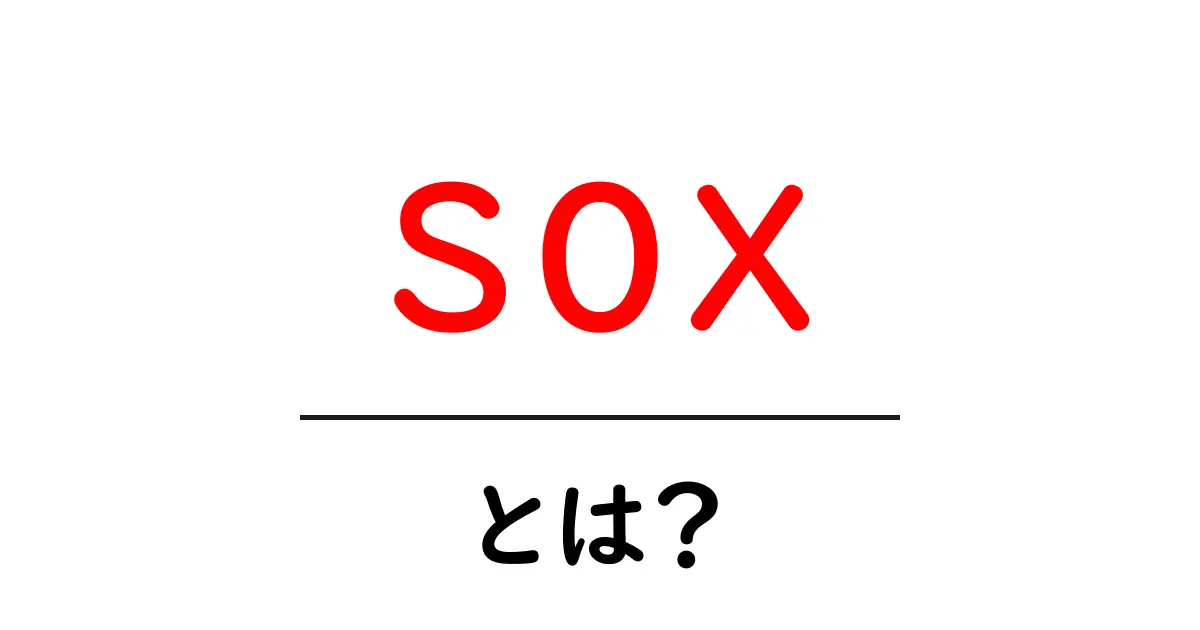soxとは？初心者が押さえるべき基本とポイントを丁寧解説共起語・同意語・対義語も併せて解説！