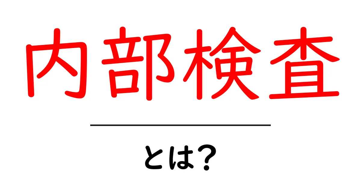 内部検査とは？初心者向けガイド：意味・種類・実務での使い方共起語・同意語・対義語も併せて解説！