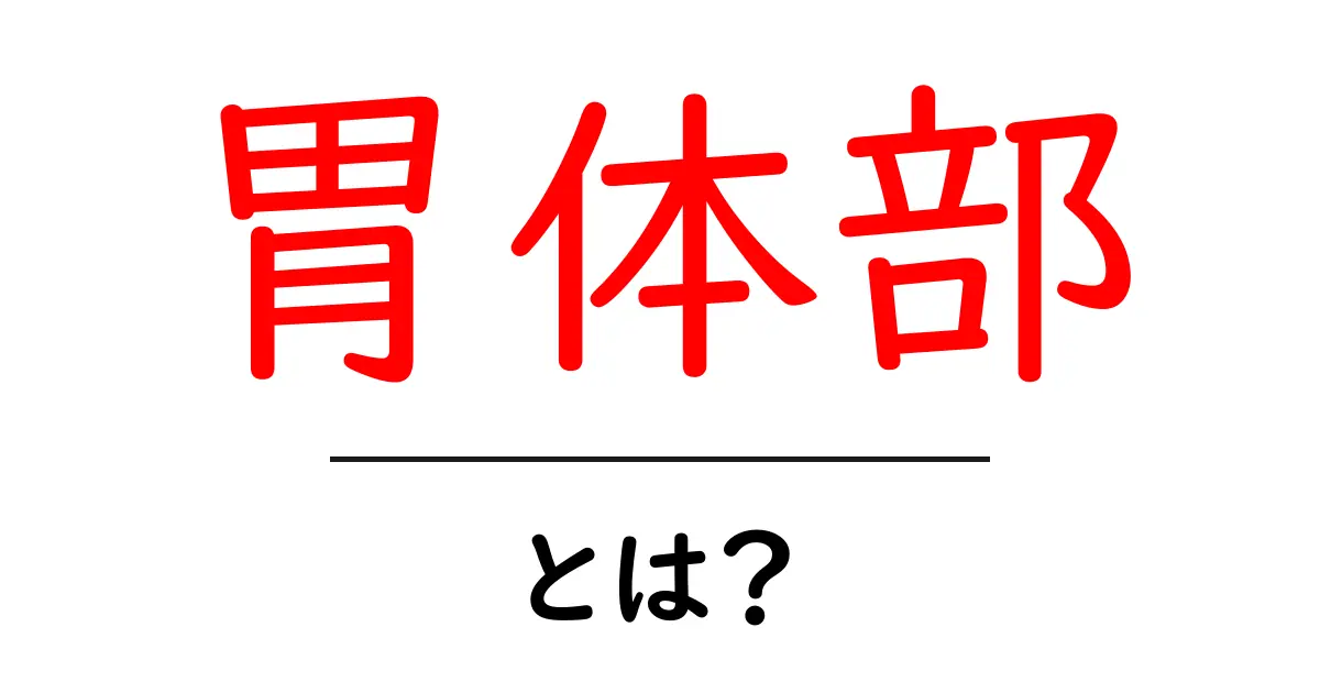 胃体部・とは？初心者にも刺さる胃の体部をやさしく解説共起語・同意語・対義語も併せて解説！