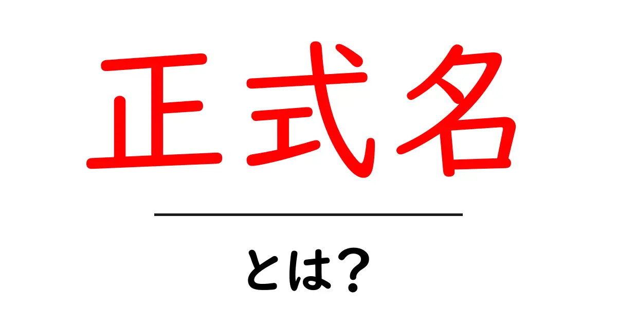 正式名・とは？初心者でも分かる意味と使い方を徹底解説共起語・同意語・対義語も併せて解説！