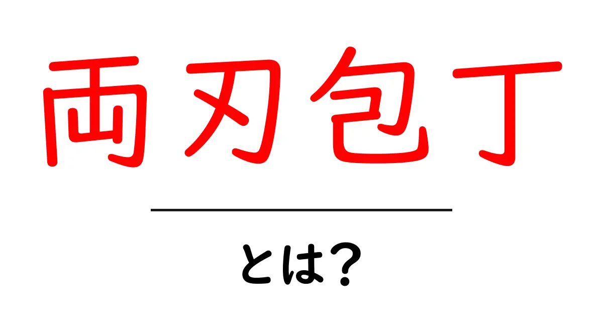 両刃包丁・とは？初心者向けガイドで学ぶ基本と使い方共起語・同意語・対義語も併せて解説！