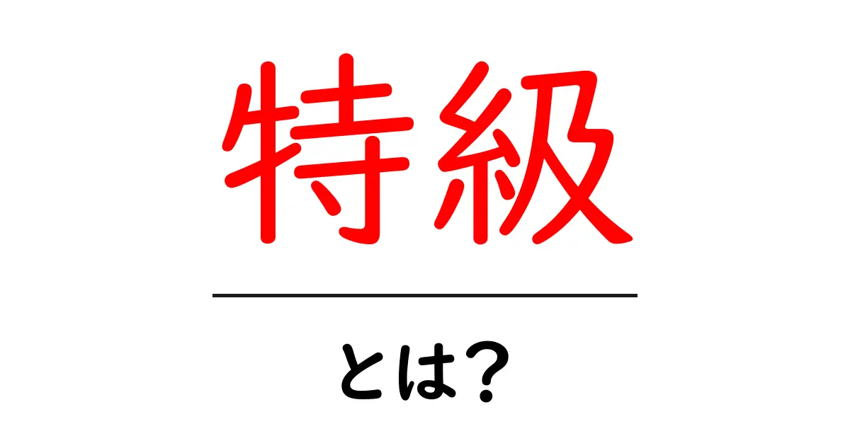 特級・とは?初心者にも分かる基本ガイド共起語・同意語・対義語も併せて解説!