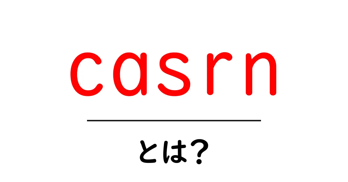 casrnとは？初心者のためのCASRN入門ガイド共起語・同意語・対義語も併せて解説！
