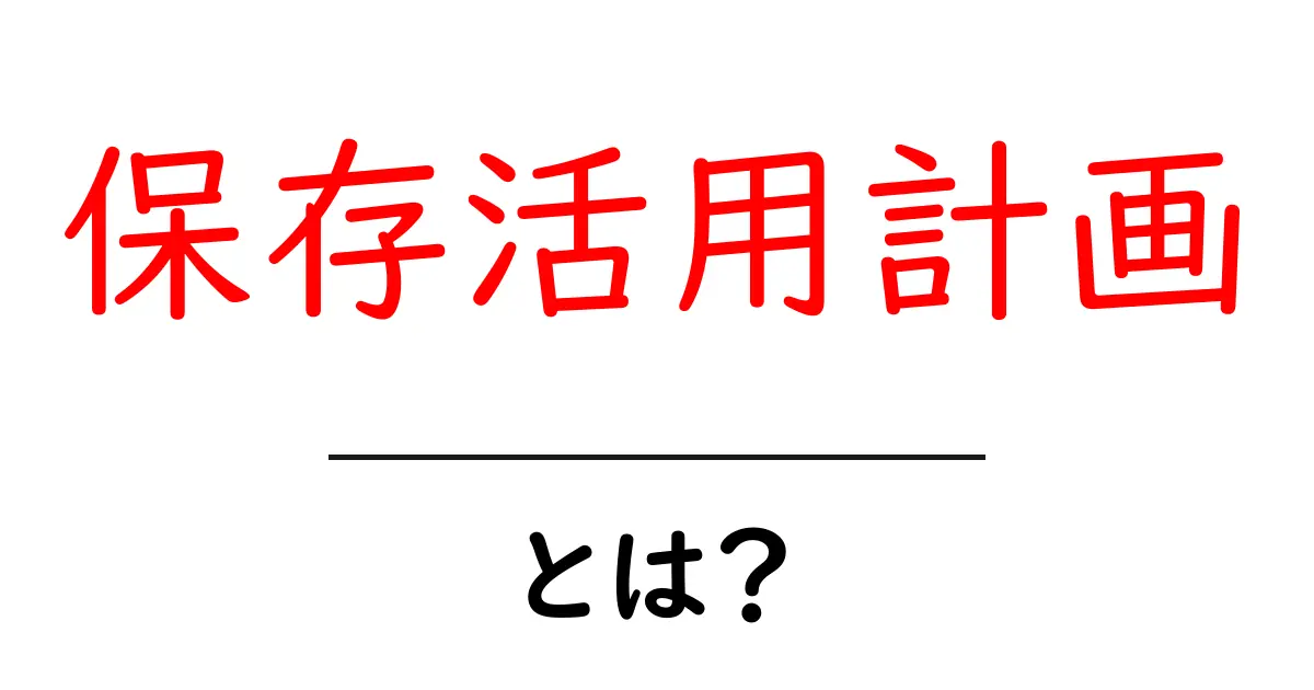 保存活用計画とは?初心者にもわかる基礎と実践ガイド共起語・同意語・対義語も併せて解説!