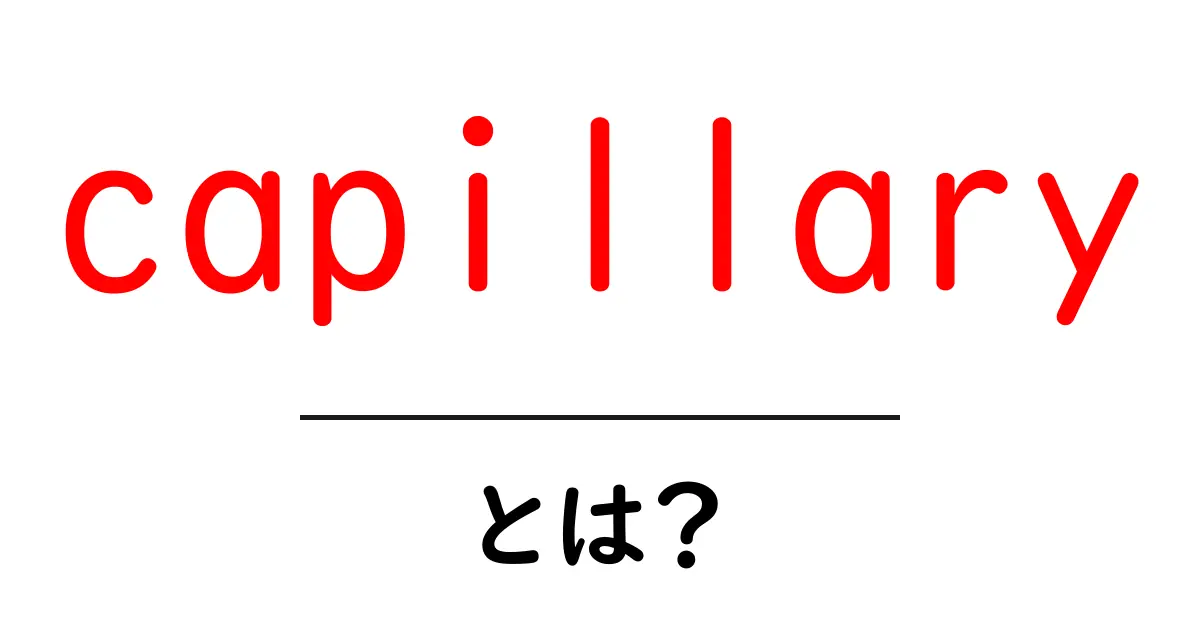 capillary とは?初心者向けのわかりやすい解説と身近な例共起語・同意語・対義語も併せて解説!