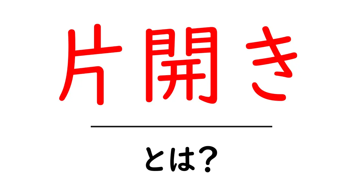片開き・とは?初心者にもわかる基礎解説|住宅の窓と扉の開き方を徹底解説共起語・同意語・対義語も併せて解説!