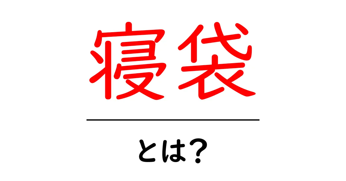 寝袋とは？初心者向け基本と選び方ガイド共起語・同意語・対義語も併せて解説！