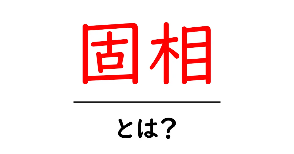 固相・とは？初心者でもわかる固相の基礎と日常の例共起語・同意語・対義語も併せて解説！