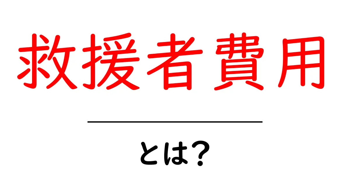 救援者費用とは？初心者にもわかる意味と実例を徹底解説共起語・同意語・対義語も併せて解説！
