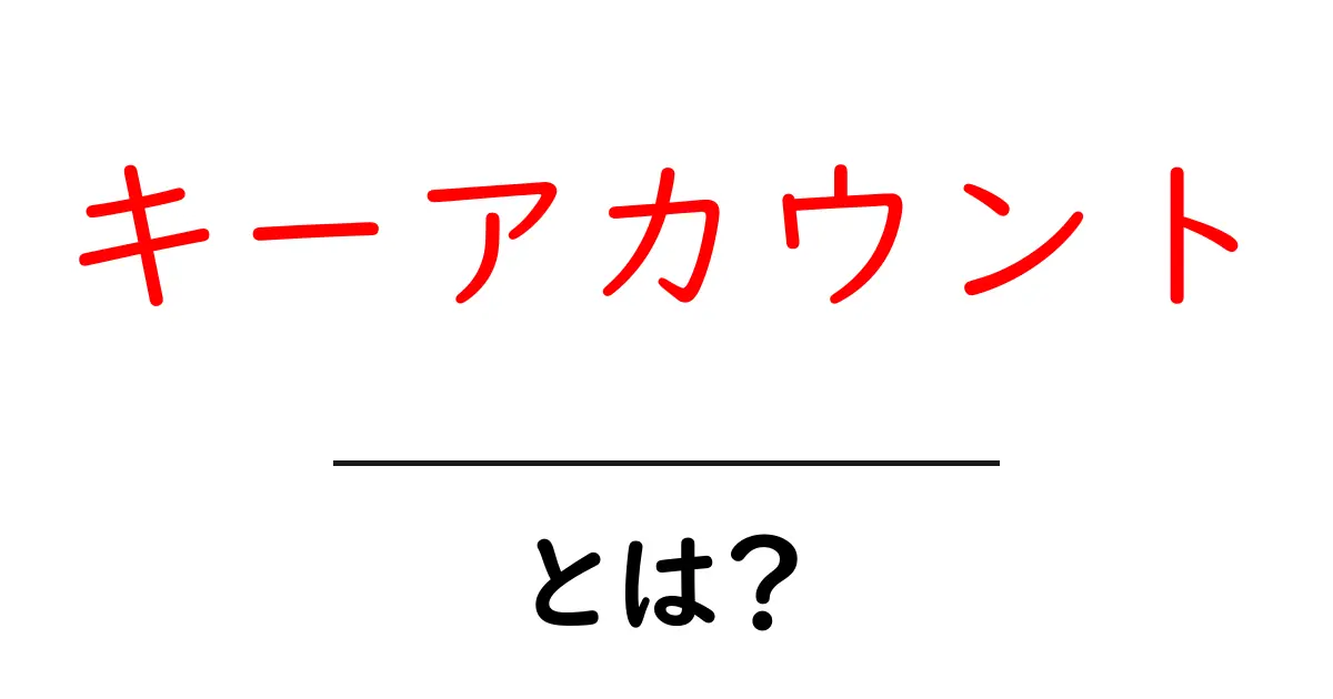 キーアカウントとは？初心者でも分かる基本と活用ガイド共起語・同意語・対義語も併せて解説！