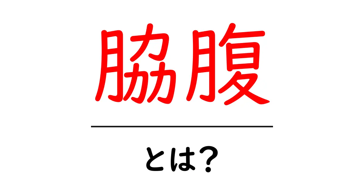 脇腹・とは？初心者向けにやさしく解説する基本ガイド共起語・同意語・対義語も併せて解説！