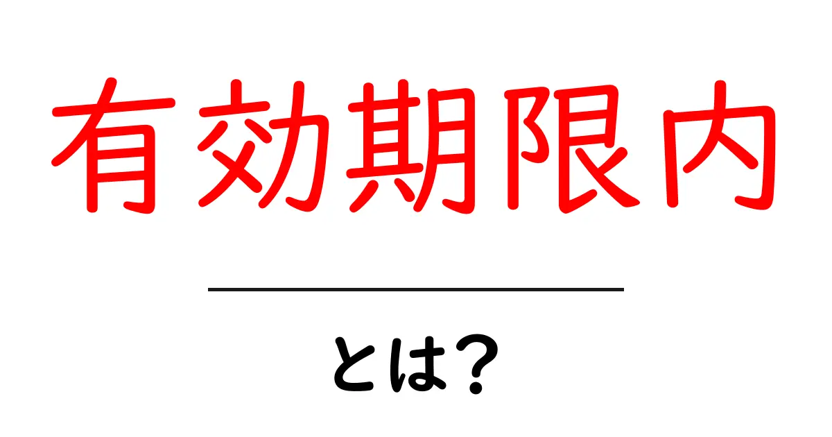 有効期限内・とは？初心者にもわかる意味と見分け方ガイド共起語・同意語・対義語も併せて解説！