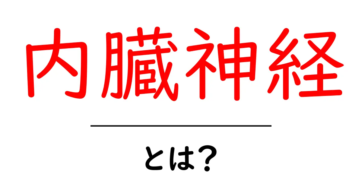 内臓神経・とは？ 初心者にもわかる体のしくみを詳しく解説共起語・同意語・対義語も併せて解説！
