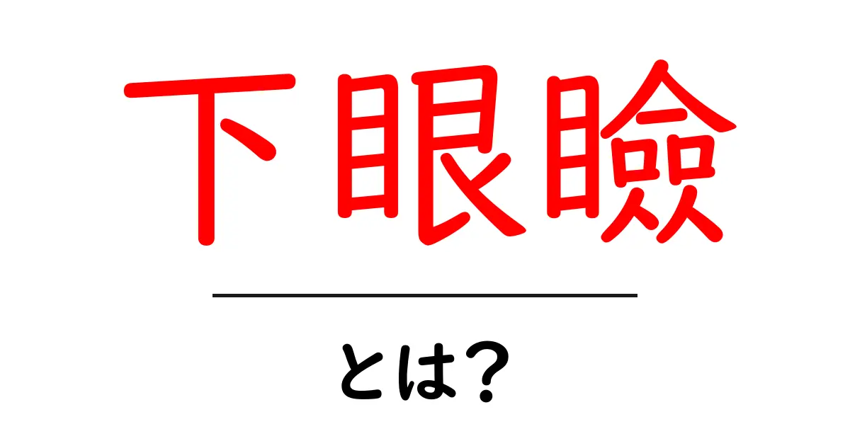 下眼瞼とは?初心者にもわかる基礎知識と日常ケアのポイント共起語・同意語・対義語も併せて解説!