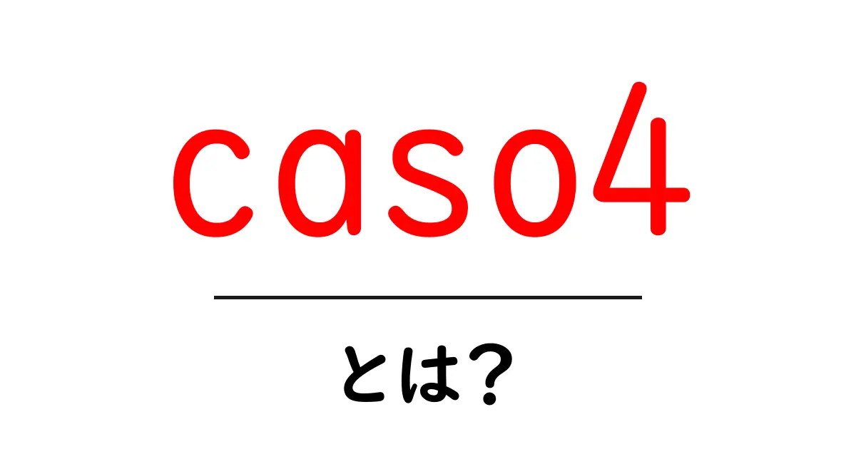 caso4とは?初心者にもわかる基本ガイド共起語・同意語・対義語も併せて解説!