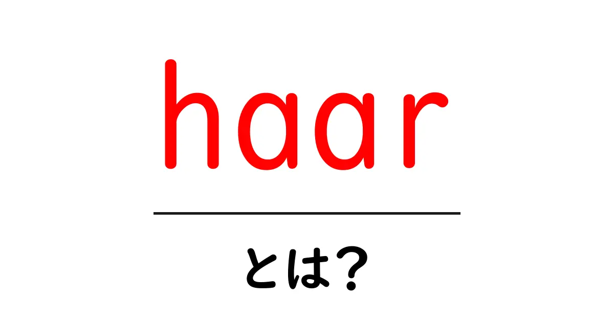 haar・とは？髪の毛と信号処理の世界をやさしく解説共起語・同意語・対義語も併せて解説！