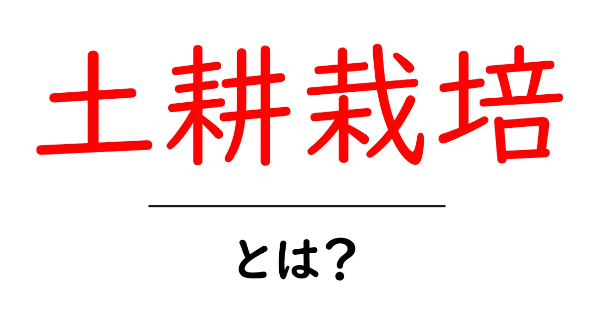 土耕栽培・とは？初心者にもわかる解説と始め方共起語・同意語・対義語も併せて解説！