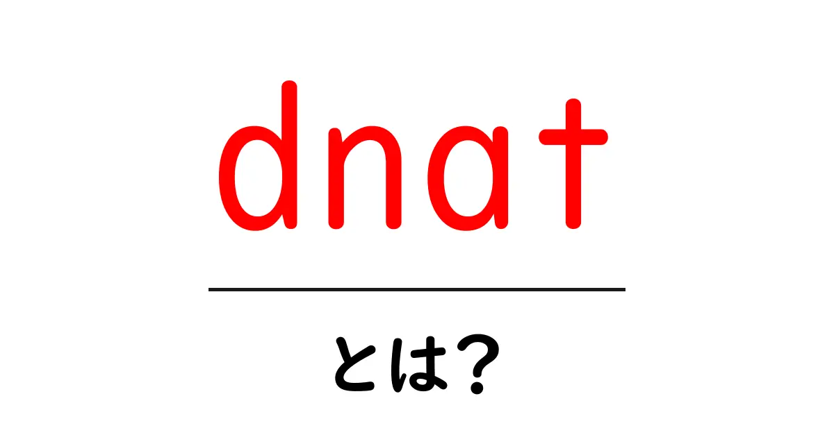 dnat・とは?初心者向けにわかりやすく解説するDNAT入門共起語・同意語・対義語も併せて解説!