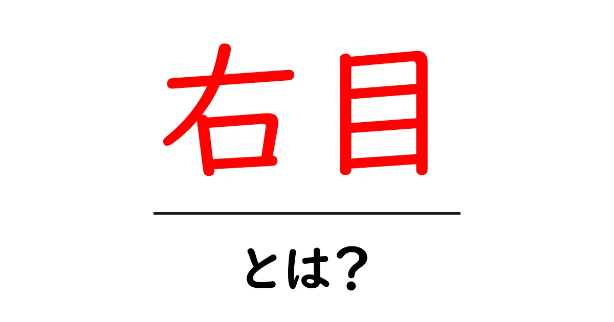 右目・とは?初心者にもわかる基本ガイド共起語・同意語・対義語も併せて解説!