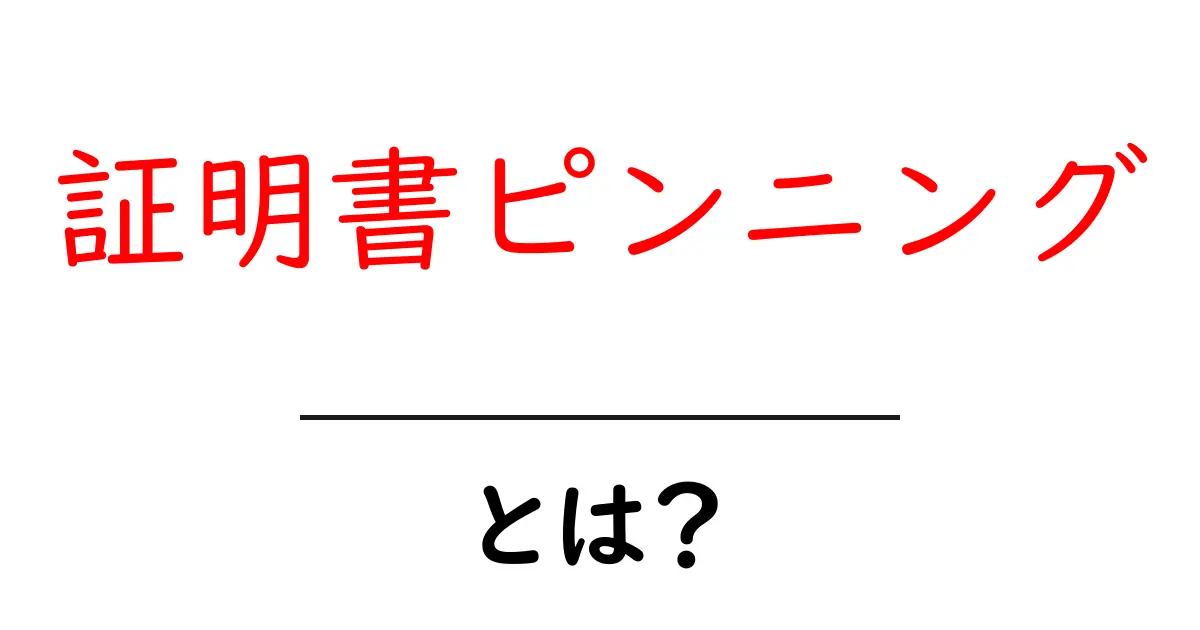 証明書ピンニング・とは?初心者でもわかる通信の安全の基礎共起語・同意語・対義語も併せて解説!