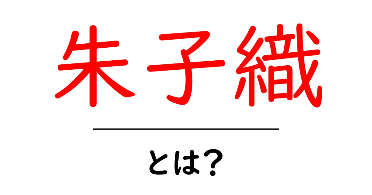 朱子織・とは？初心者でも分かる基本ガイドと特徴共起語・同意語・対義語も併せて解説！